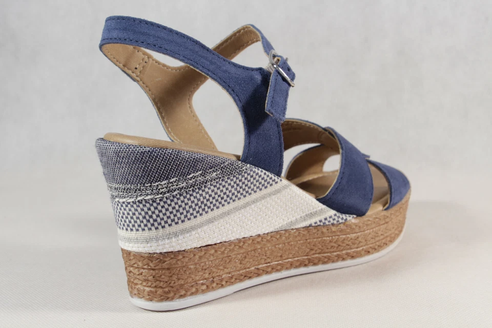 Sandalias para mujer Marco Tozzi de cuero real azul 28391 Foto 4 de 4