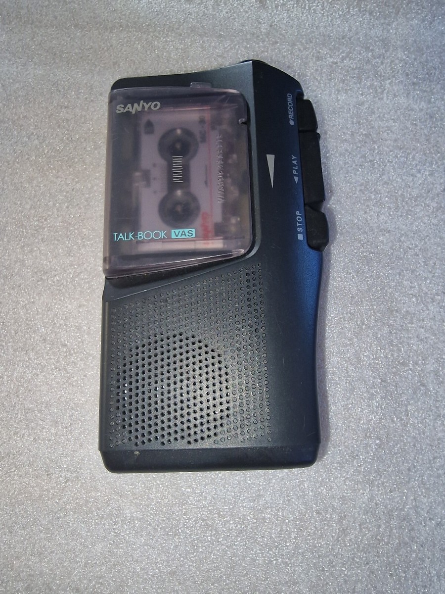 Sanyo TRC-525M Micro Cassette Dictaphone Talk-Book VAS Black Handheld Recorder