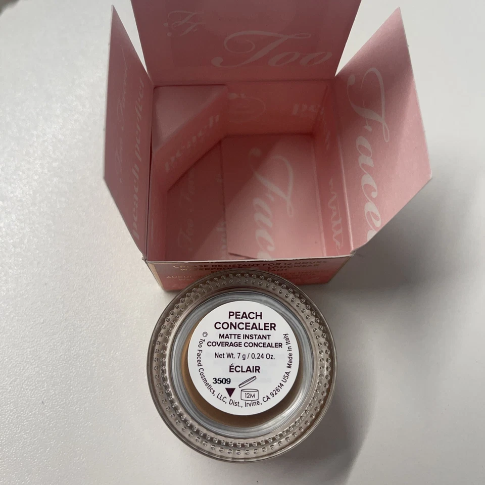 Too Faced Peach Perfect Matte Instant Coverage Concealer Eclair .24oz 7g - Image 3 of 4