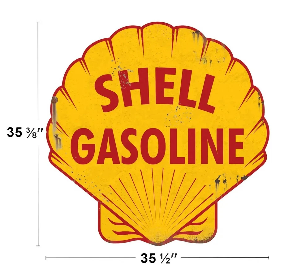 LARGE 36" Shell Gasoline Gas & Oil Station Reproduction Metal Sign, Barn Garage - Image 2 of 4