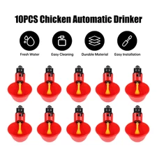 10PC Poultry Water Drinking Cups Automatic Drinker Chicken Hen Duck Quail Feeder