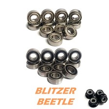 Bearings Set for TAMIYA BLITZER BEETLE COMPLETE 12 RUBBER/METAL Hop up Upgrade