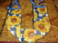 Blue Sunflower Blue Plaid Lotion Applicator Tanning Bed Non Absorbent Back 