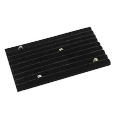 Black Velvet Slotted Jewelry Ring Tray Liner / Insert - 2 Sizes Available