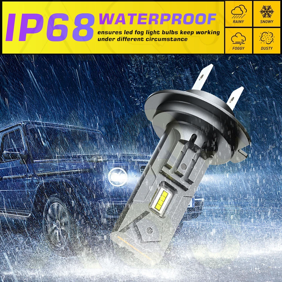 For Mercedes-Benz ML350 2003-2015 H7 LED Headlight High/Low Beam Bulbs Kit 6000K - Image 3 of 4