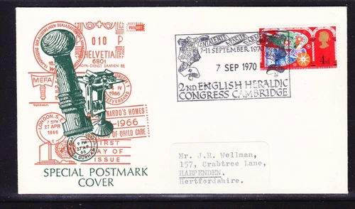 Great Britain 1970  - 2nd Heraldic Congress Cambridge Souvenir Cover