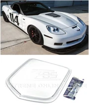 For 05-13 Corvette C6 | ZR1 Style Front Clear Window Heat Extractor Hood Insert