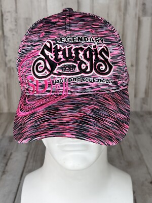 Sturgis Motorcycle Rally Pink & Black Adjustable Hat With  display picture 2