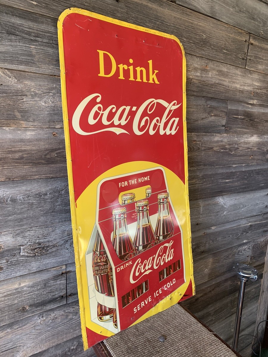Vintage Coke Sign Coca Cola 6 Pack Sign Original | eBay