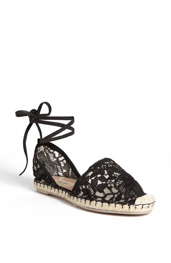 靴 Valentino Lace Espadrilles Black 36 Rare VALENTINO GARAVANI BLACK GLAMOROUS FLORAL LACE ESPADRILLES EU 41 I