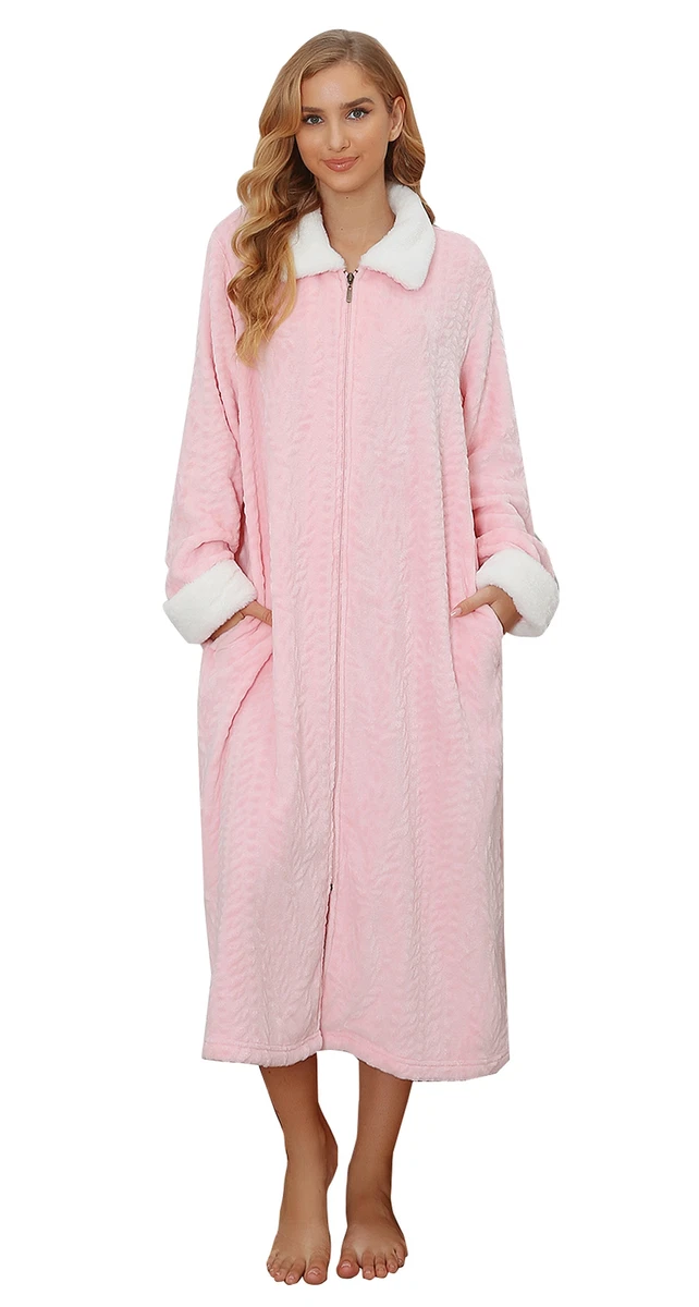 chinese dress ladies Ladies/Womens Robes French Terry Towelling Zip Front Dressing Gown/Bathrobe/ Housecoat Cotton Loungewear with Pockets(Small,Army Green) at Amazon  Women's Clothing store
