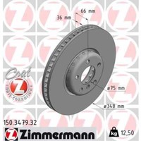 Zimmermann Bremsscheibe Ø348 BelüFtet Vorne Rechts FüR BMW 5Er Touring F11 F10