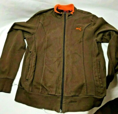 トップス Y2K archive PUMA Brown Track Jacket Puma Brown Track Jacket Full Zip Hooded Long Sleeve Cotton