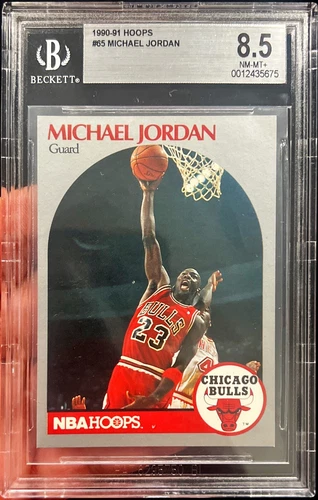 1990-91 Hoops Michael Jordan Basketball Card #65 BGS 8.5 Near Mint