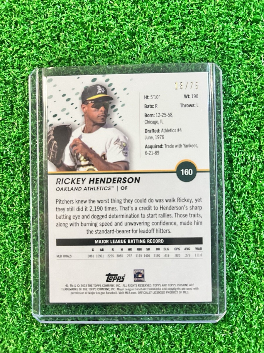 RICKEY HENDERSON 2023 Topps Pristine BLUE Refractor SP /75 