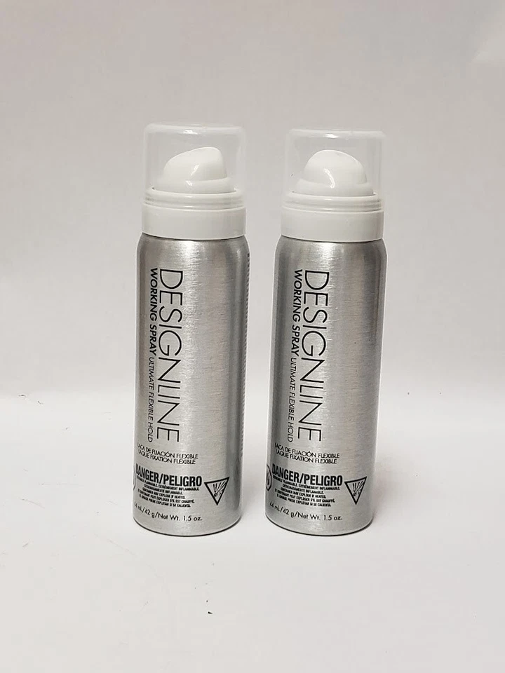 24 x Designline Working Spray 1,5 oz ea Ultimate Flexible Hold Hair Spray Regis - Imagem 3 de 4