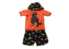 Carters Boys 2 piece swim set UPF 50 NAVY/Orange DINO/7 NWOT