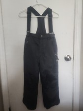 32 Degrees Child Size 6/7 Snow Bib Pants Black Weatherproof Polyester FrontZip