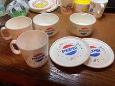 Mini Dish Set Pepsi Vtg Plastic Toy Chilton Play Set Collectible 6 pieces