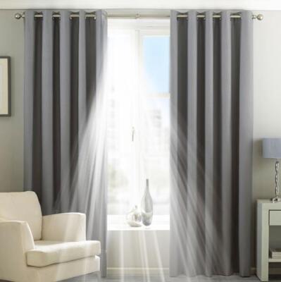 Paoletti Eclipse Verdunkelung Ösen gefütterte Vorhänge Silber 229 B x 137 cm T