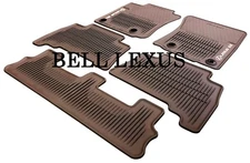 LEXUS OEM FACTORY 5pc ALL WEATHER FLOOR MAT SET W/3rd ROW 2014-2021 GX460 BROWN