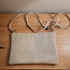 Next Silver/Champagne Sparkly Evening Crossbody Bag