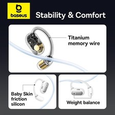 Baseus Eli Sport 1 Open-Ear TWS Bluetooth 5.3 Kopfhörer Weiß IPX4 Sport Earbuds – Bild 5