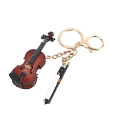 Miniature Violin Keychain for Car Key Music Lover Gift