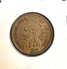 1873 Indian Head Cent Open 3, AU Details,  (17269)
