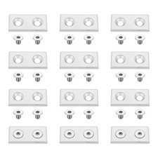 12Pcs Profile End Cap, Zinc Alloy 3060 EU Standard T-Slot Extrusion, Silver