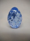 Signed, Vintage WATERFORD BLUE GLASS EGG-FORM HAND COOLER/PAPERWEIGHT-LABEL-EXC.