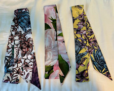 Silk Twilly Floral Flower Pattern Multicolor 3-Piece Set