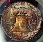 1956 Franklin Half  Dollar, PCGS MS 65, Awesome Toning!