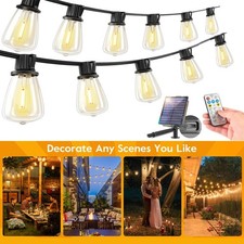 50FT Outdoor Solar String Lights for Patio Waterproof Connectable ST38 LED Light