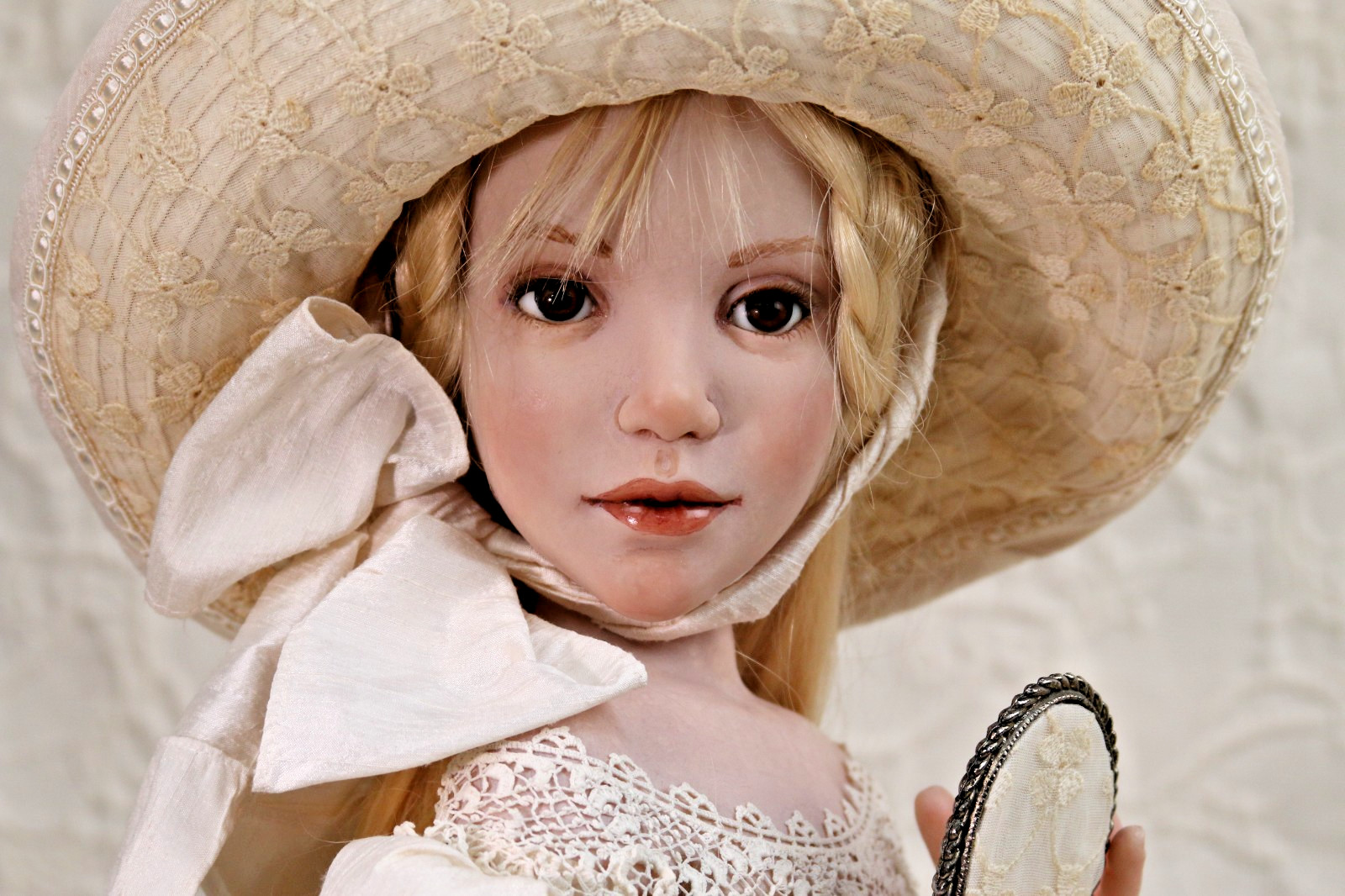 Jane Bradbury "WHITE ON WHITE" 22" ONE OF A KIND; DOLL 43