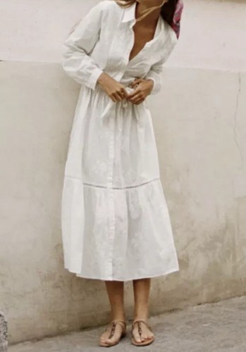 ZARA Embroidered Belted SHIRT DRESS WHITE NWT 7521/056 SIZE XL - Picture 3 of 3