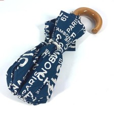CHANEL Umbrell Parapluie Folding One-Touch with Pouch Bicyclette Line Navy Women