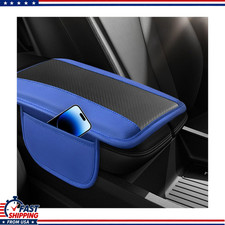 Carbon Fiber Leather Car Armrest Cover And Console Protector Side Stocolor Blue