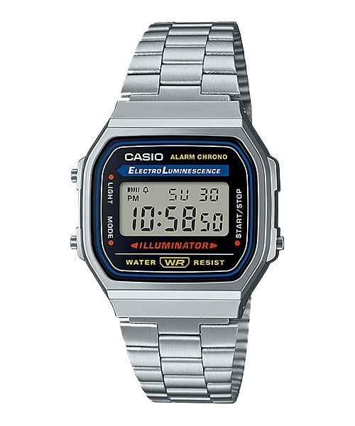 Unisex Mens Womens Wristwatch CASIO A168WA-1W Classic Steel Alarm