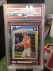 2024 Donruss Rated Rookie Bo Nix #369 Optic Preview Red Wave Prizm (RC) PSA 9