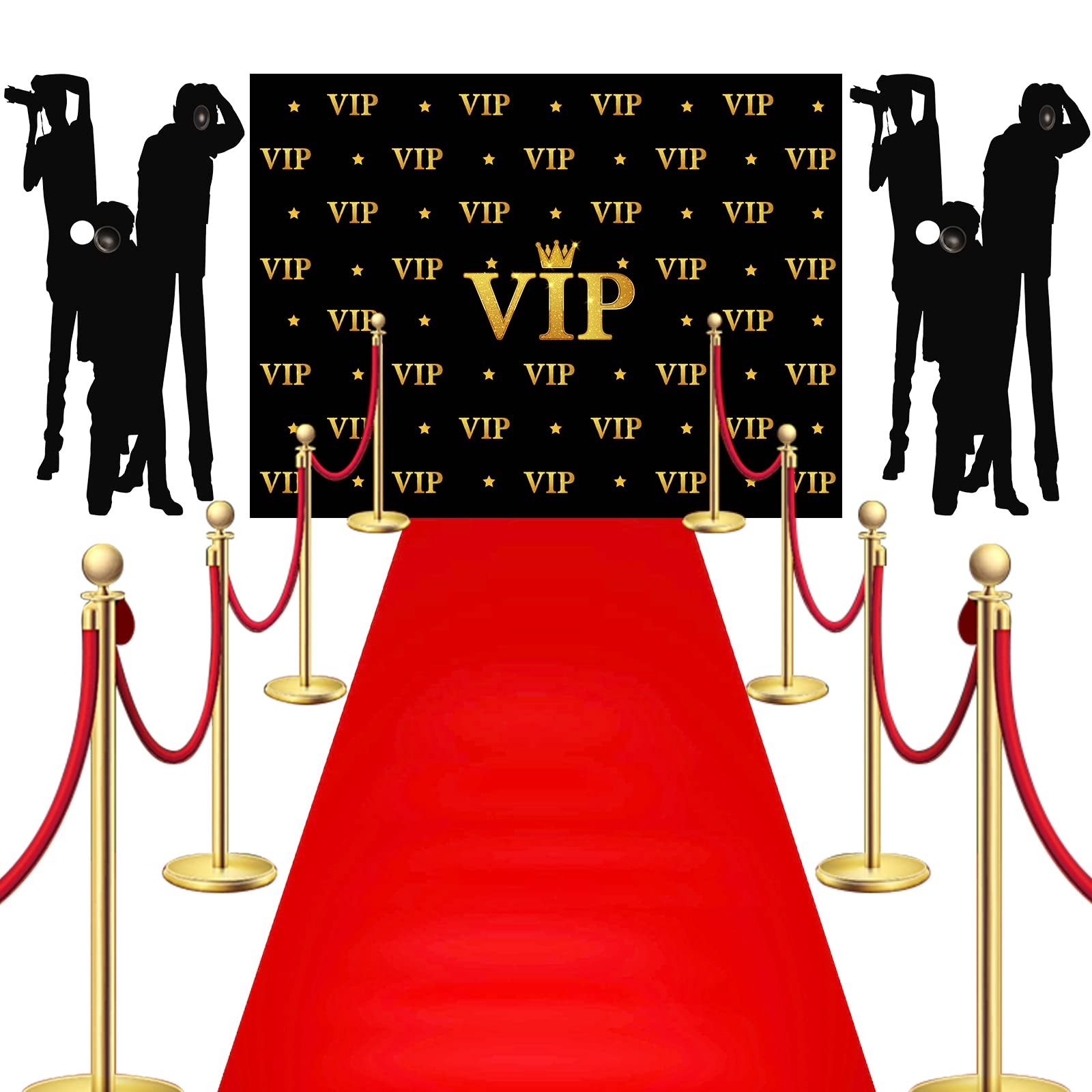 VIP Red Carpet Backdrop 6.5x5ft & Runner 2.6x15ft for Glamorous Party Events