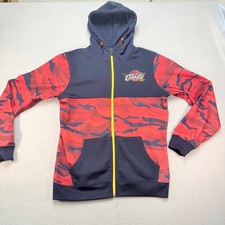 NBA Cleveland Cavaliers Men's Full  Zip Hoodie Jacket Red Camo Basketball Size M