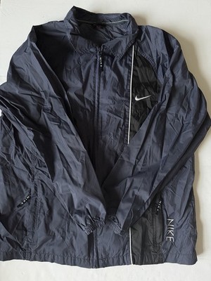 Vintage Nike Windbreaker Jacket 90s, Blue/Black, Size M