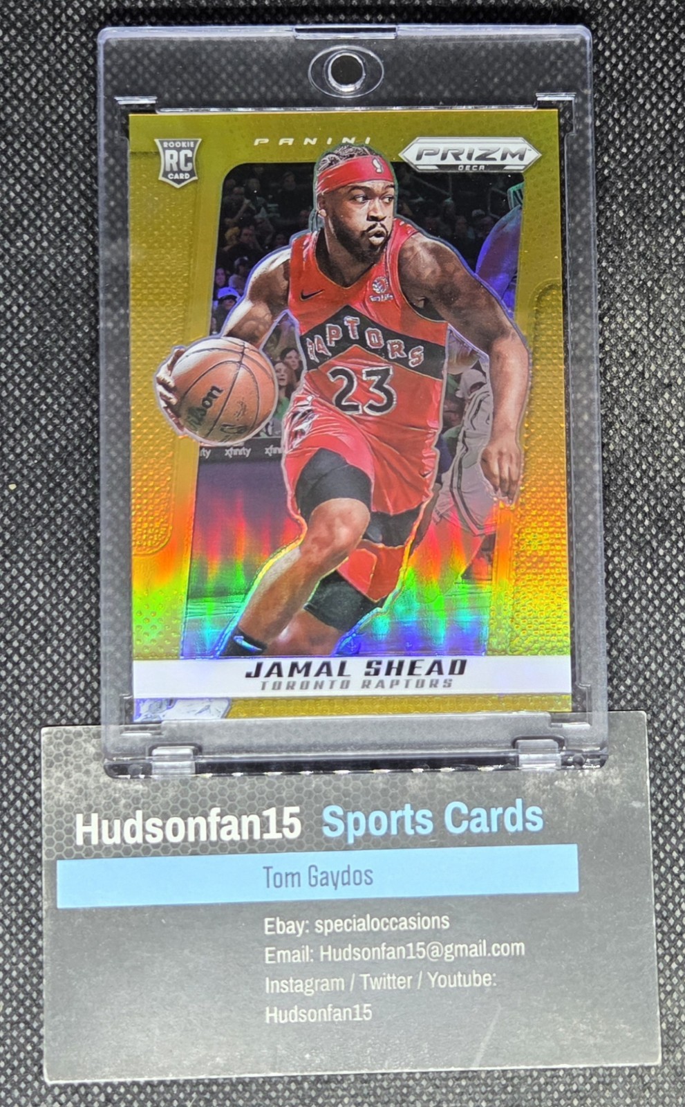 Jamal Shead 2024-25 Panini Prizm Deca #118 RC Gold Prizm 8/10 Toronto Raptors