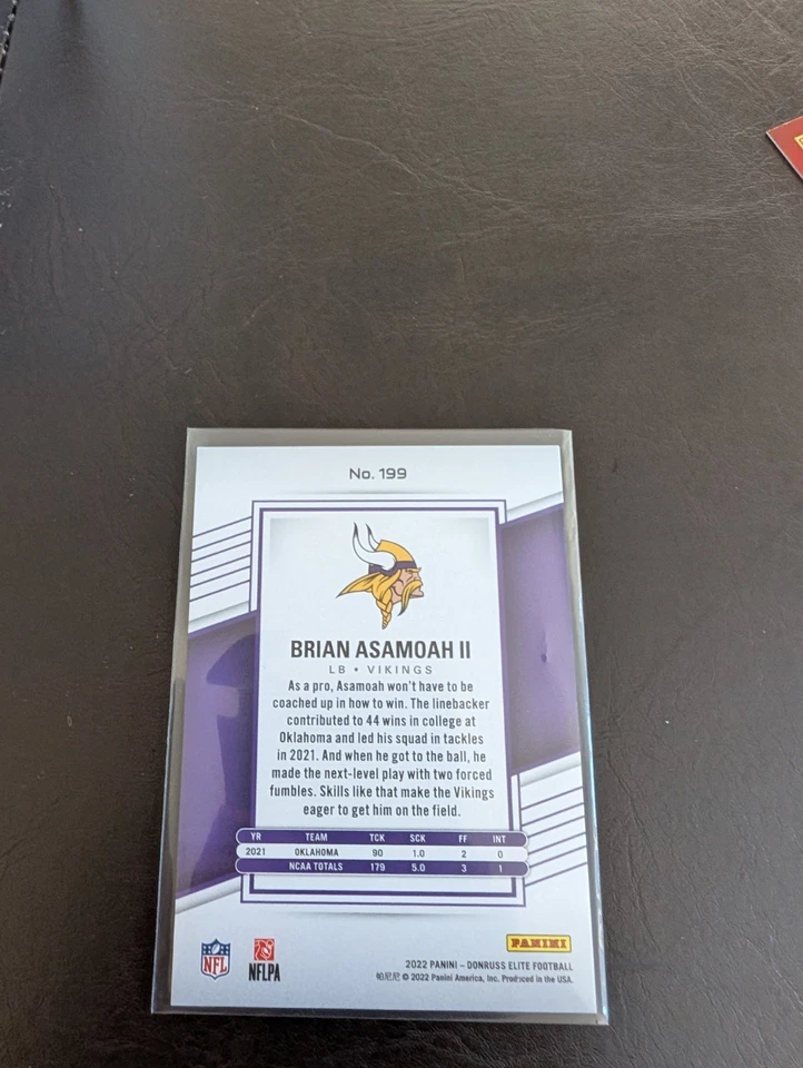 2022 Donruss Elite Brian Asamoah II RC #037/399 - Image 2 of 2