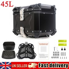 45L Motorcycle Rear Top Box Luggage Carrier Case Aluminium Alloy Trunk Tool Case