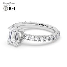 Emerald Diamond Engagement Ring Platinum Labgrown 2.80 Ct Solitaire