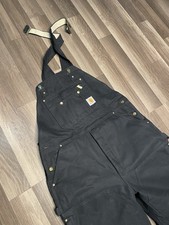 Vintage Carhartt BLK Black Duck Double Knee Bib Overalls Size 40