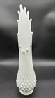 Vintage Fenton Hobnail Milk Glass Swung Glass Footed Vase