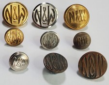Lot of 8 Antique Norfolk & Western Railway Buttons -- Couple of Very Early Ones 